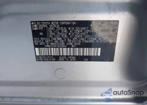 2007 Toyota Rav4 from USA, damaged, VIN JTMBD33VX76023864